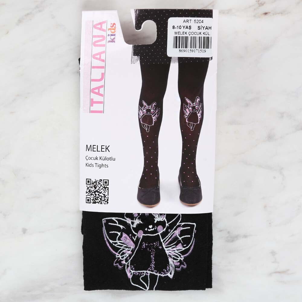 İtaliana 5204 Melek Çocuk Külotlu Çorap, Siyah 8/10 Yaş